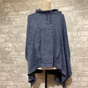 Athleta Blue Blissful Hooded Poncho Casual Sweater Sweatshirt Hoodie Pullover M